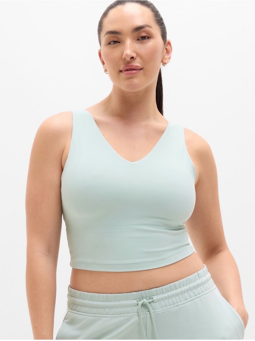 Athleta V-Neck Crop Sports Bra D-DD Cup